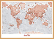 PS00271_S_BWOAK - Personalised World Is Art - Wall Map Red