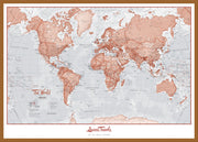 PS00271_L_WDTEA - Personalised World Is Art - Wall Map Red