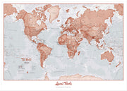 PS00271_L_LBWWH - Personalised World Is Art - Wall Map Red