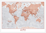 PS00271_M_WDWHI - Personalised World Is Art - Wall Map Red