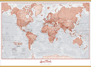 PS00271_M_CWDHB - Personalised World Is Art - Wall Map Red