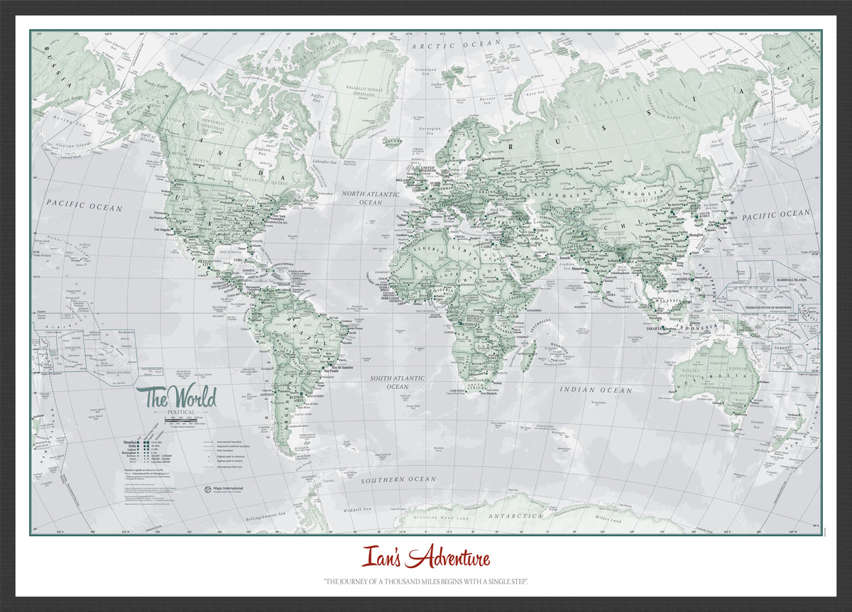 PS01227_L_LBDBL - Personalised World Is Art - Wall Map Rustic