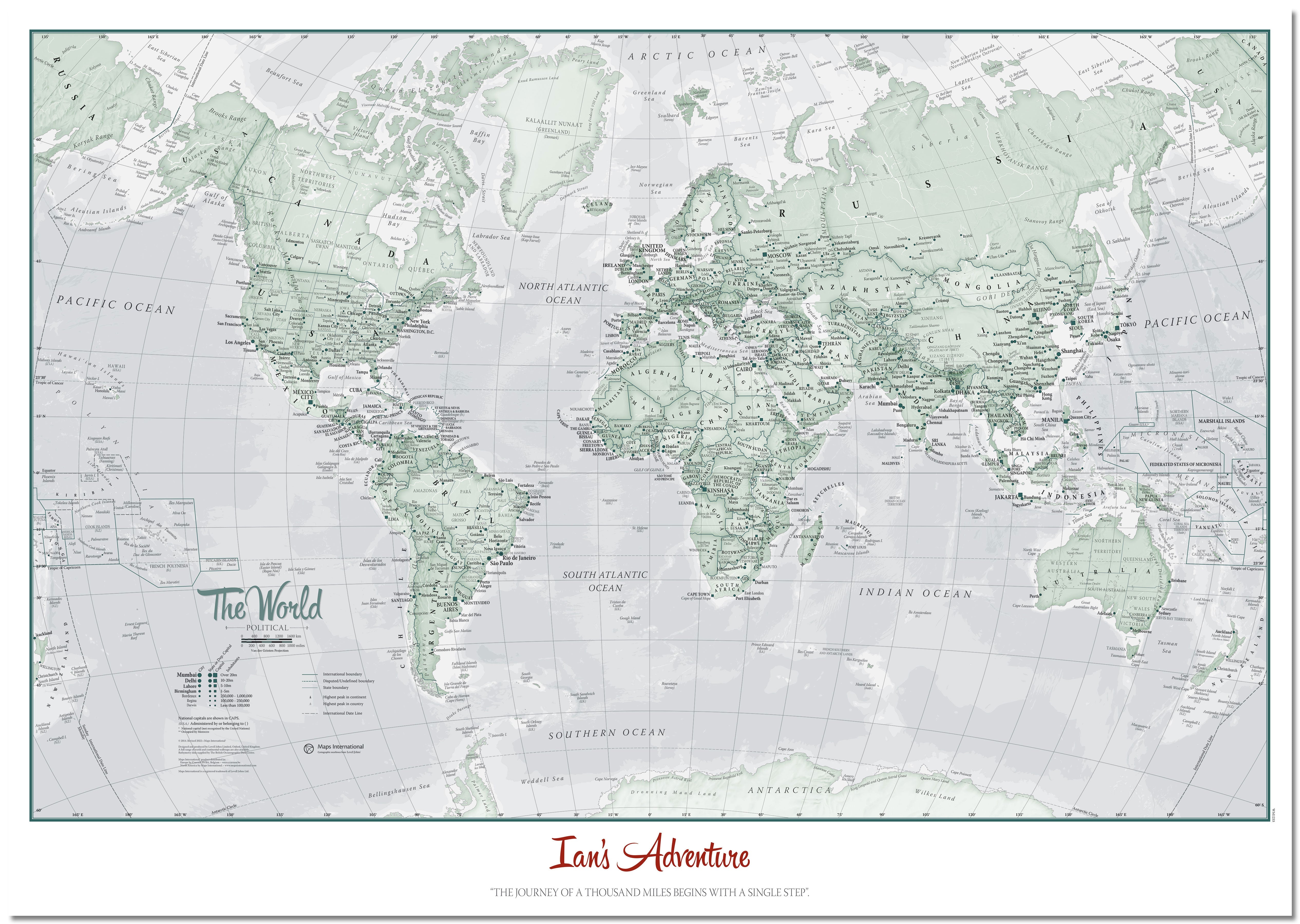 PS01227_H_LMBRD - Personalised World Is Art - Wall Map Rustic