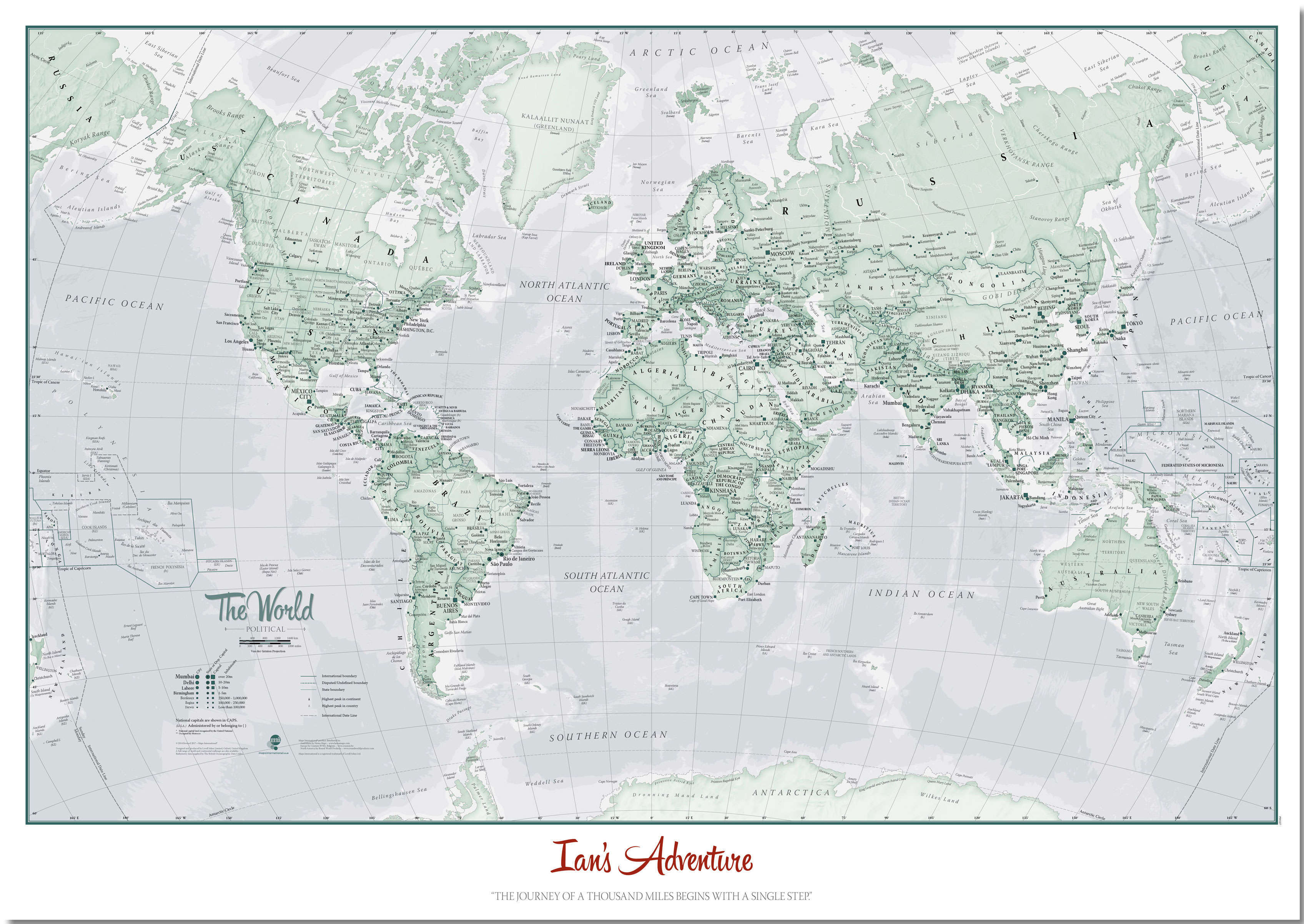 PS01227_M_PNBRD - Personalised World Is Art - Wall Map Rustic