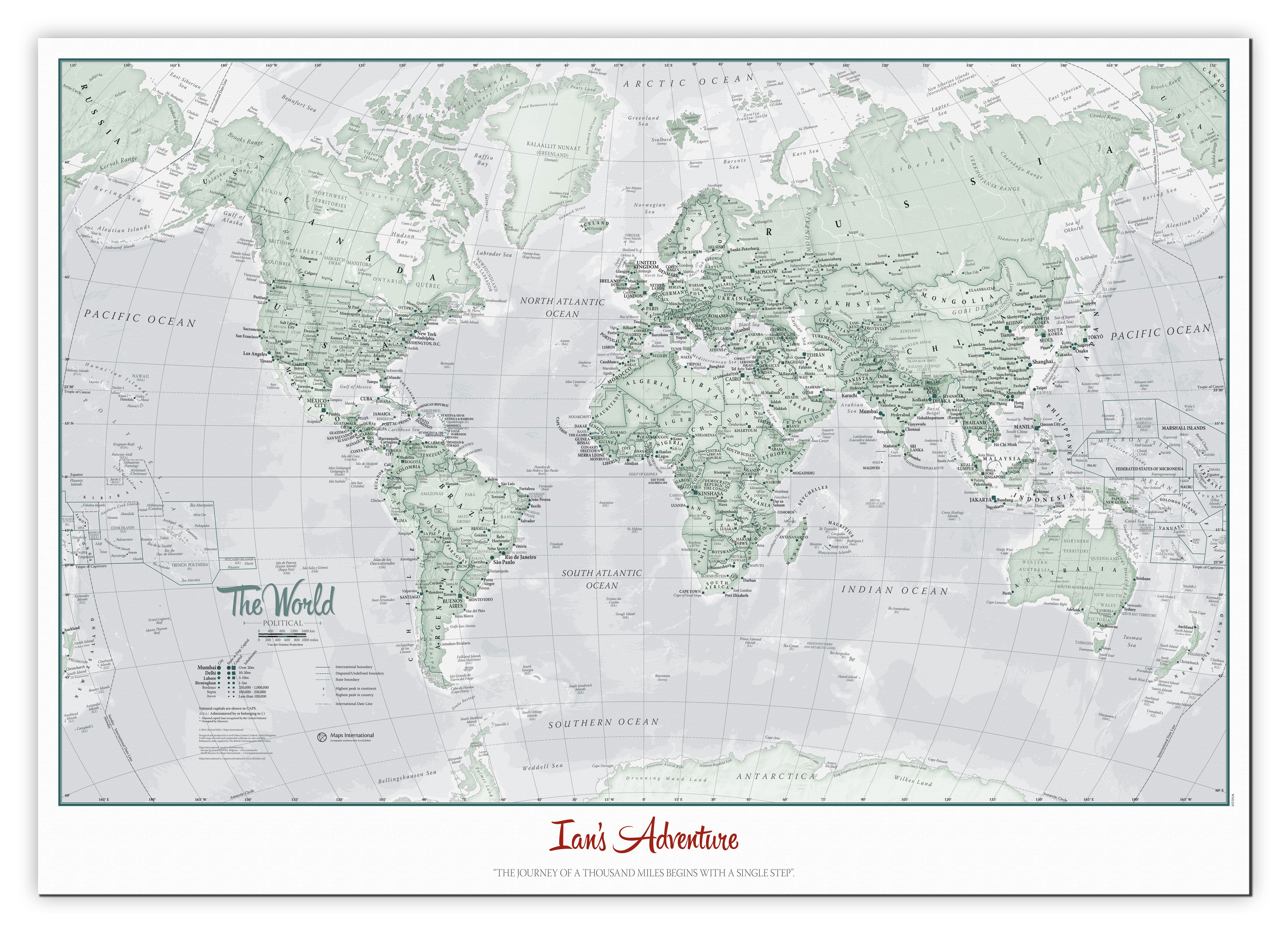 PS01227_S_CANVA - Personalised World Is Art - Wall Map Rustic