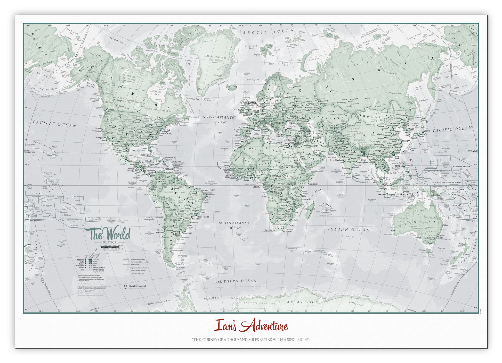 PS01227_S_CANVA - Personalised World Is Art - Wall Map Rustic