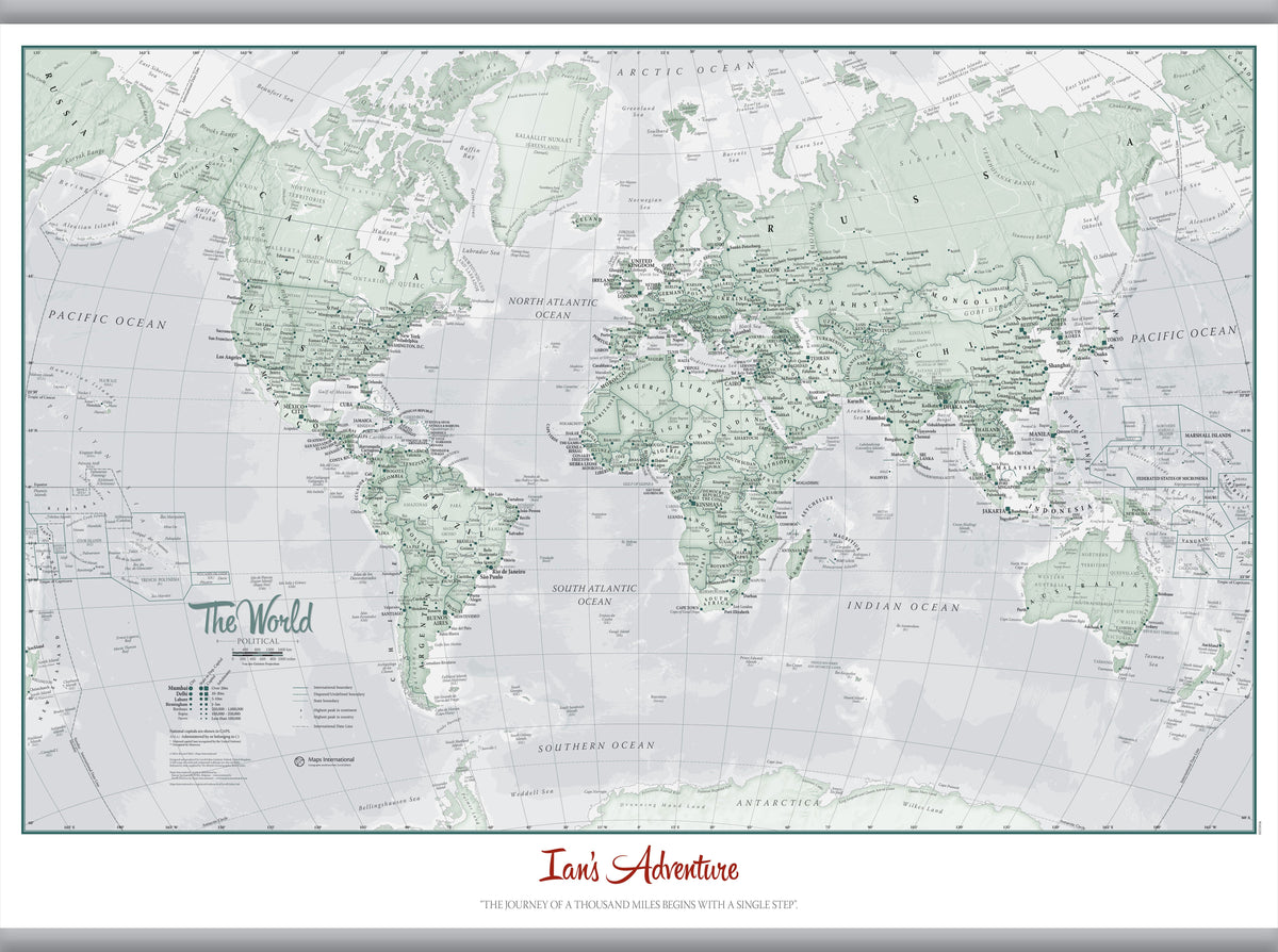 PS01227_H_CANHB - Personalised World Is Art - Wall Map Rustic