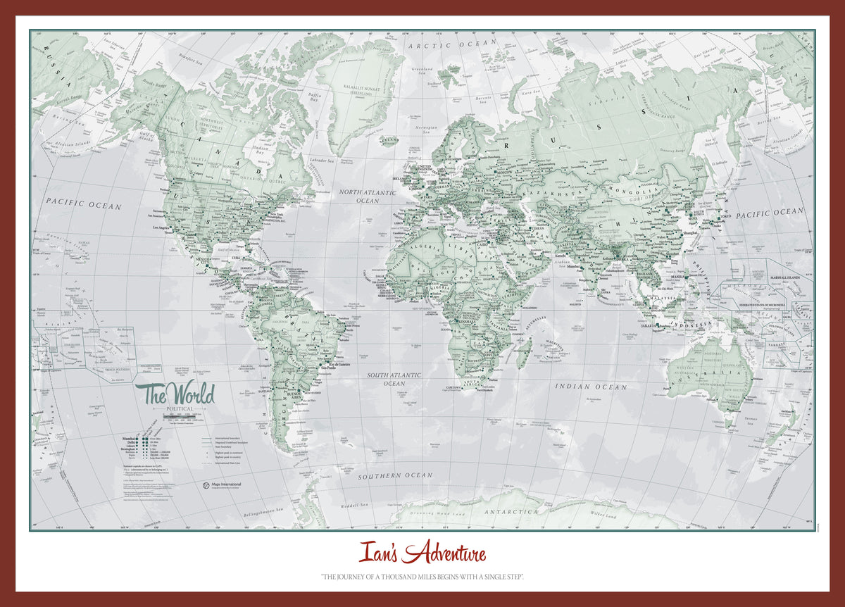 PS01227_M_PINOK - Personalised World Is Art - Wall Map Rustic