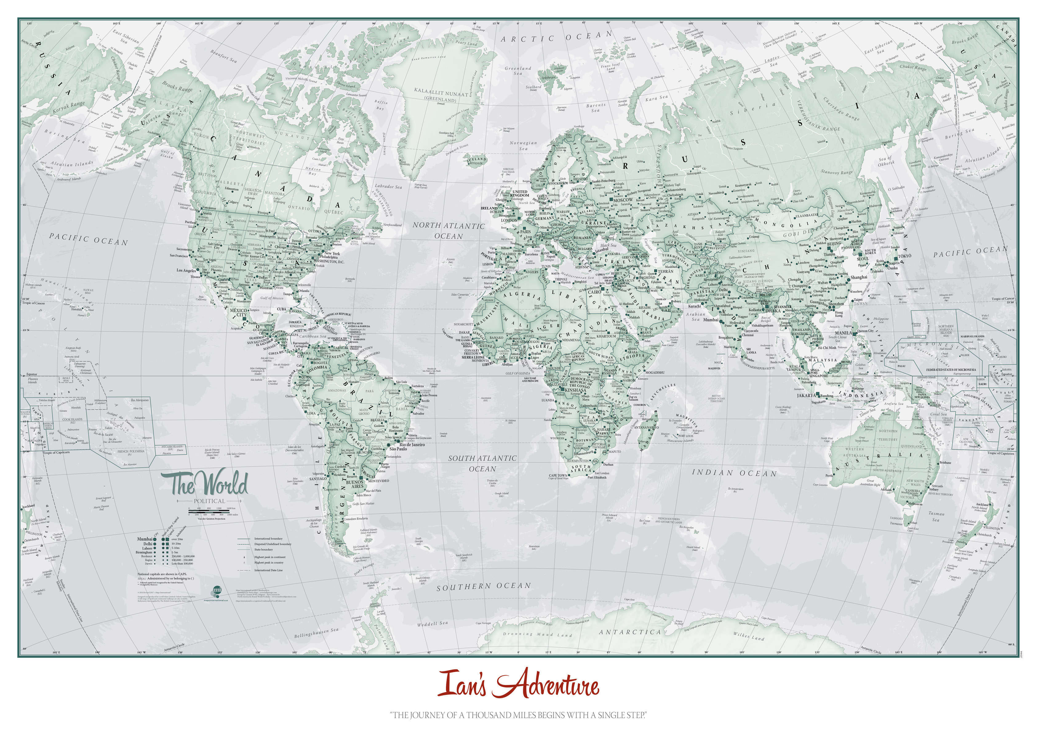PS01227_M_CANRL - Personalised World Is Art - Wall Map Rustic