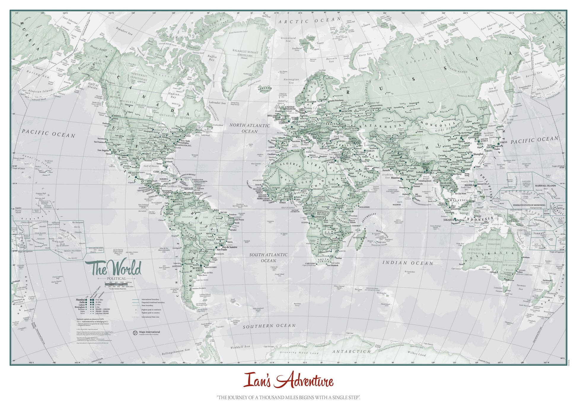 PS01227_S_PAPER - Personalised World Is Art - Wall Map Rustic
