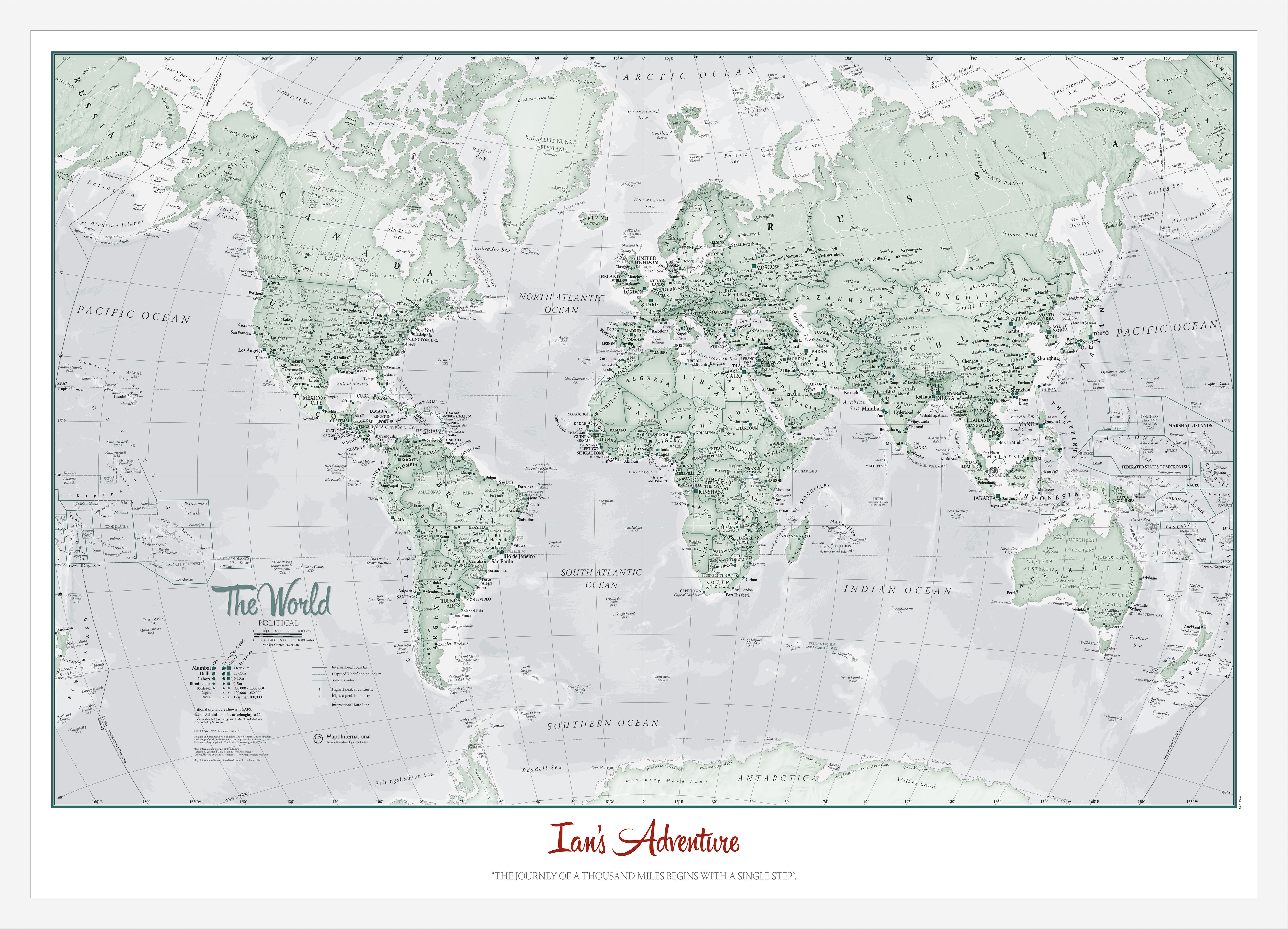 PS01227_L_WDWHI - Personalised World Is Art - Wall Map Rustic