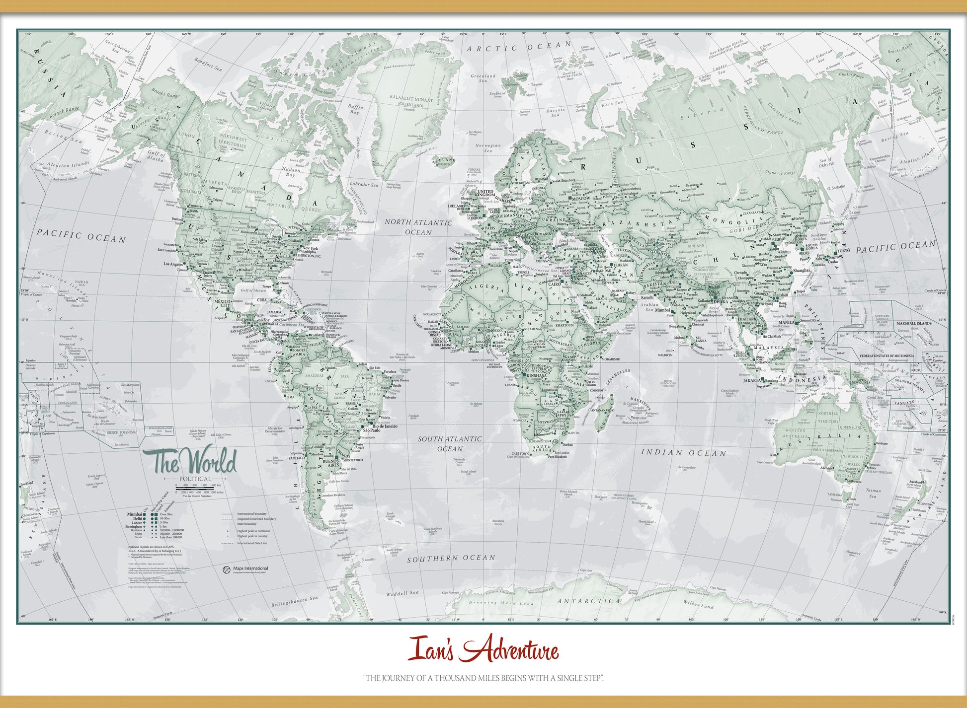 Personalised World Is Art Wall Map Rustic Wooden Bars Lwdhb