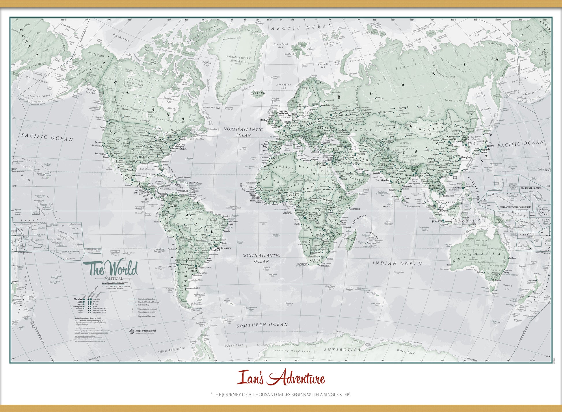 PS01227_S_LWDHB - Personalised World Is Art - Wall Map Rustic