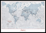 PS01225_S_PINBL - Personalised World Is Art - Wall Map Teal