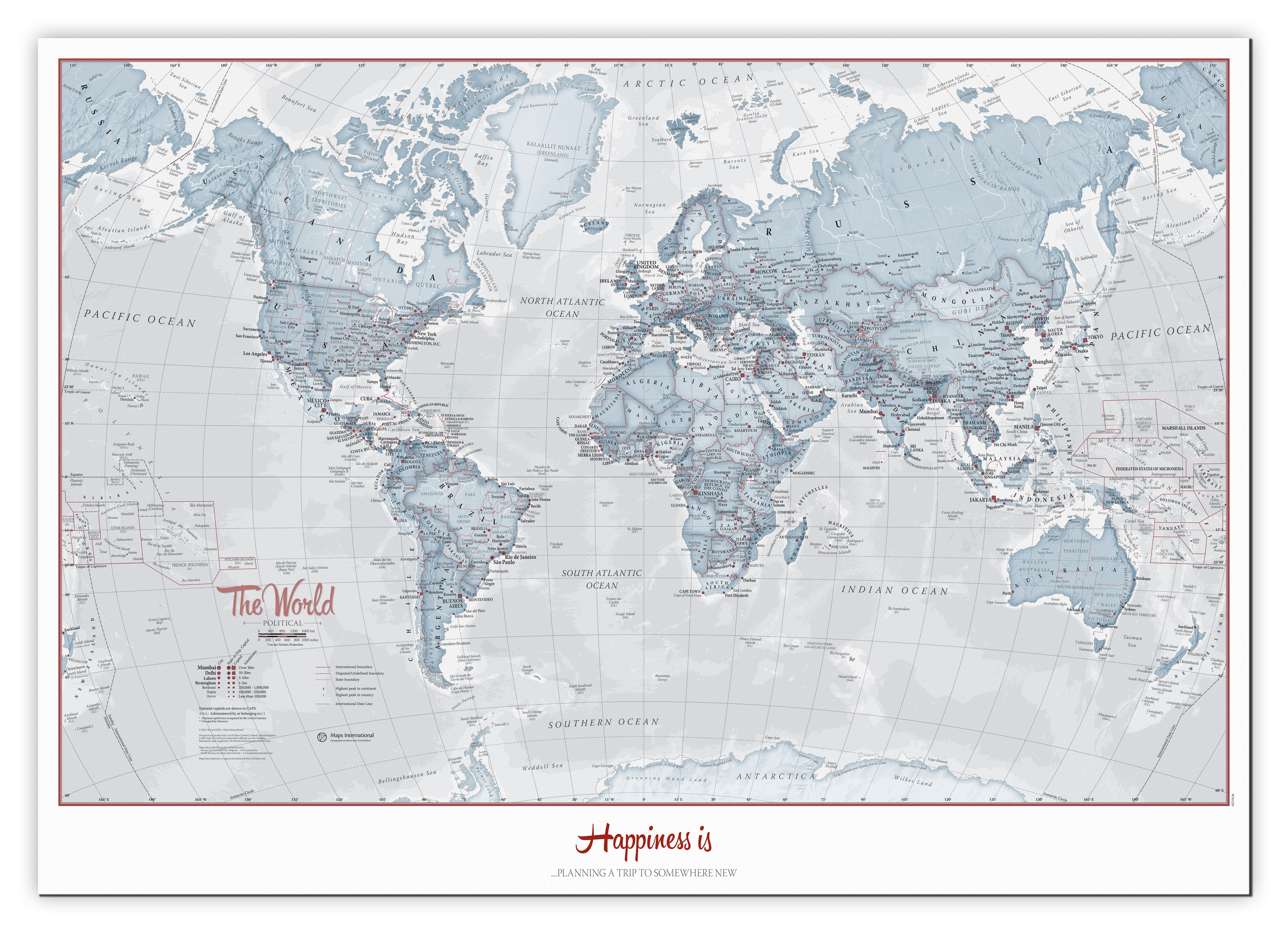 PS01225_S_CANVA - Personalised World Is Art - Wall Map Teal