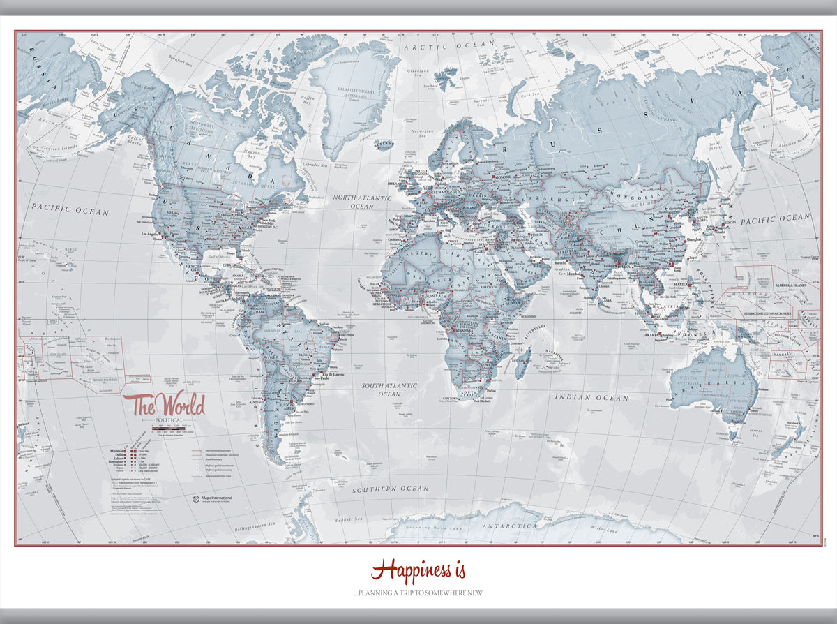 PS01225_S_LAMHB - Personalised World Is Art - Wall Map Teal