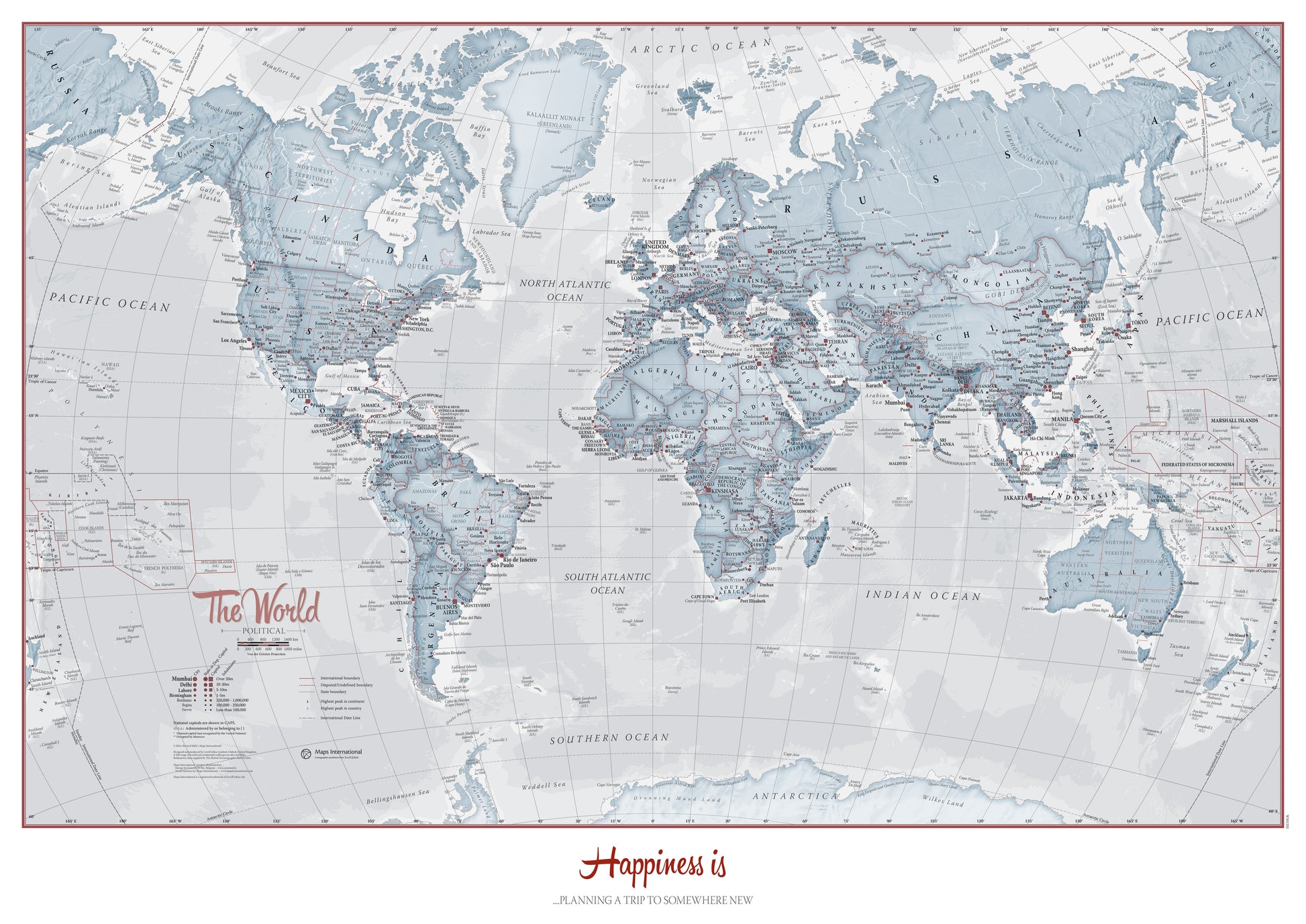PS01225_S_PAPER - Personalised World Is Art - Wall Map Teal