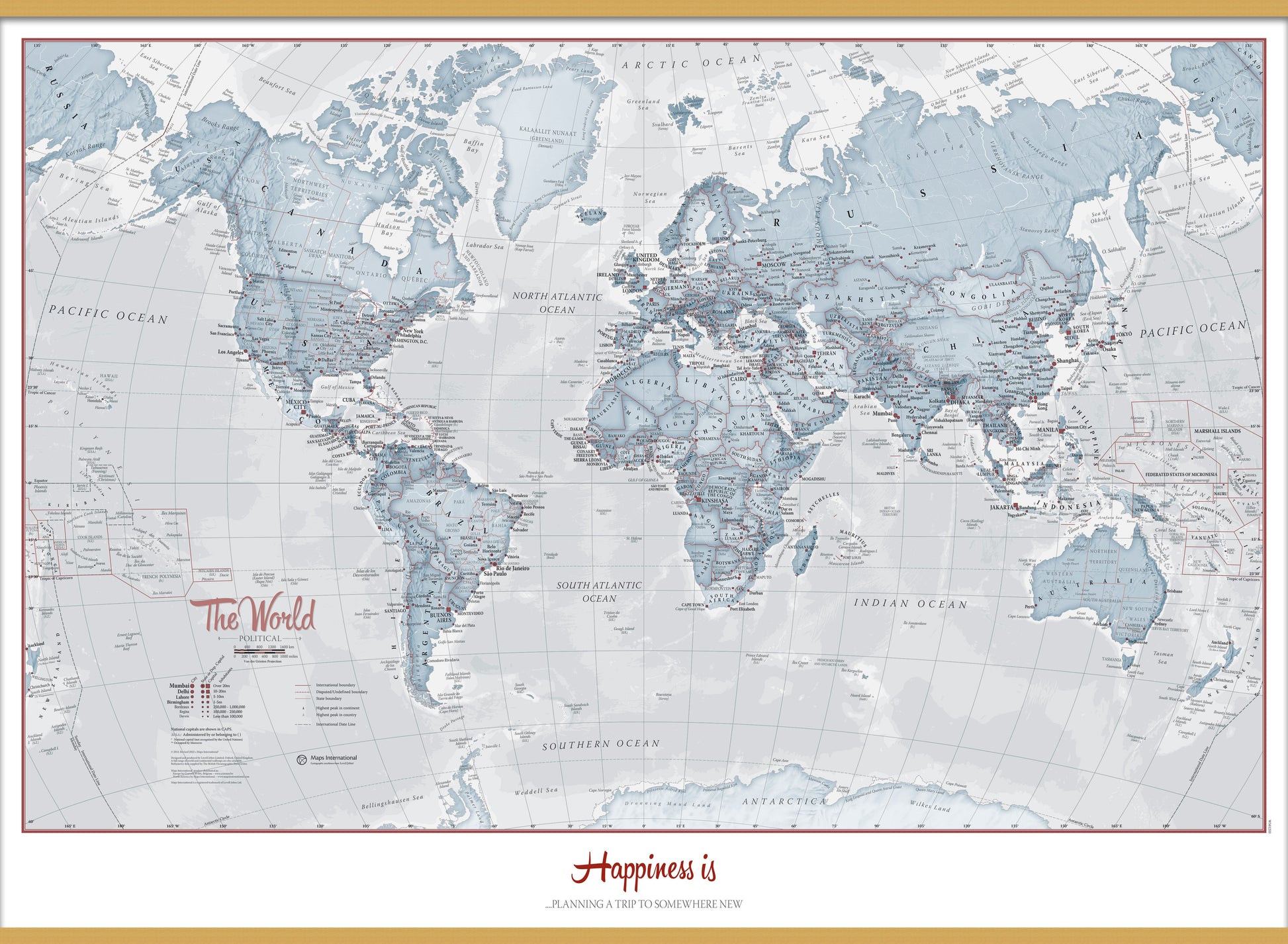 PS01225_L_CWDHB - Personalised World Is Art - Wall Map Teal