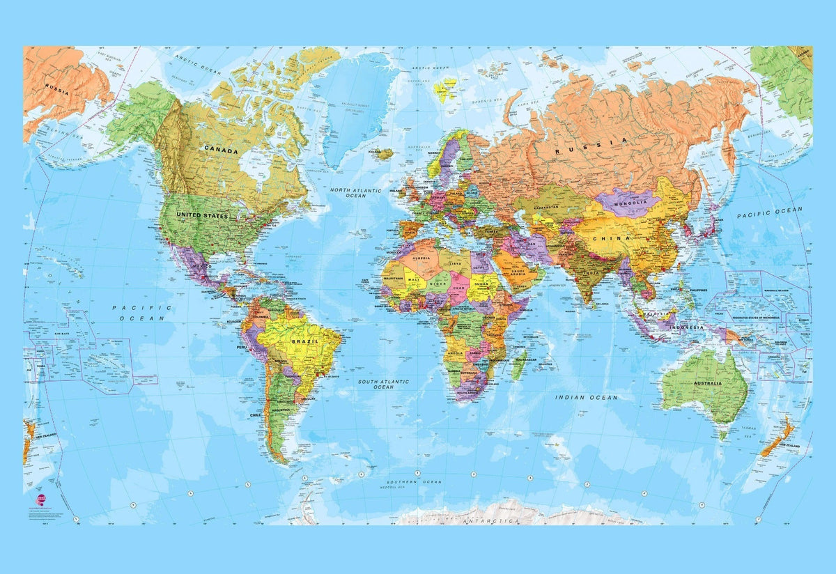 WP00668_X_WPSAM Political World Map Wallpaper