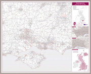UK00783_L_LBDAL - Portsmouth, Southampton and Isle of Wight Postcode Sector Map