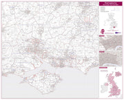 UK00783_L_PAPER - Portsmouth, Southampton and Isle of Wight Postcode Sector Map