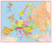 CT00630_L_PAPER - Primary Europe Wall Map Political