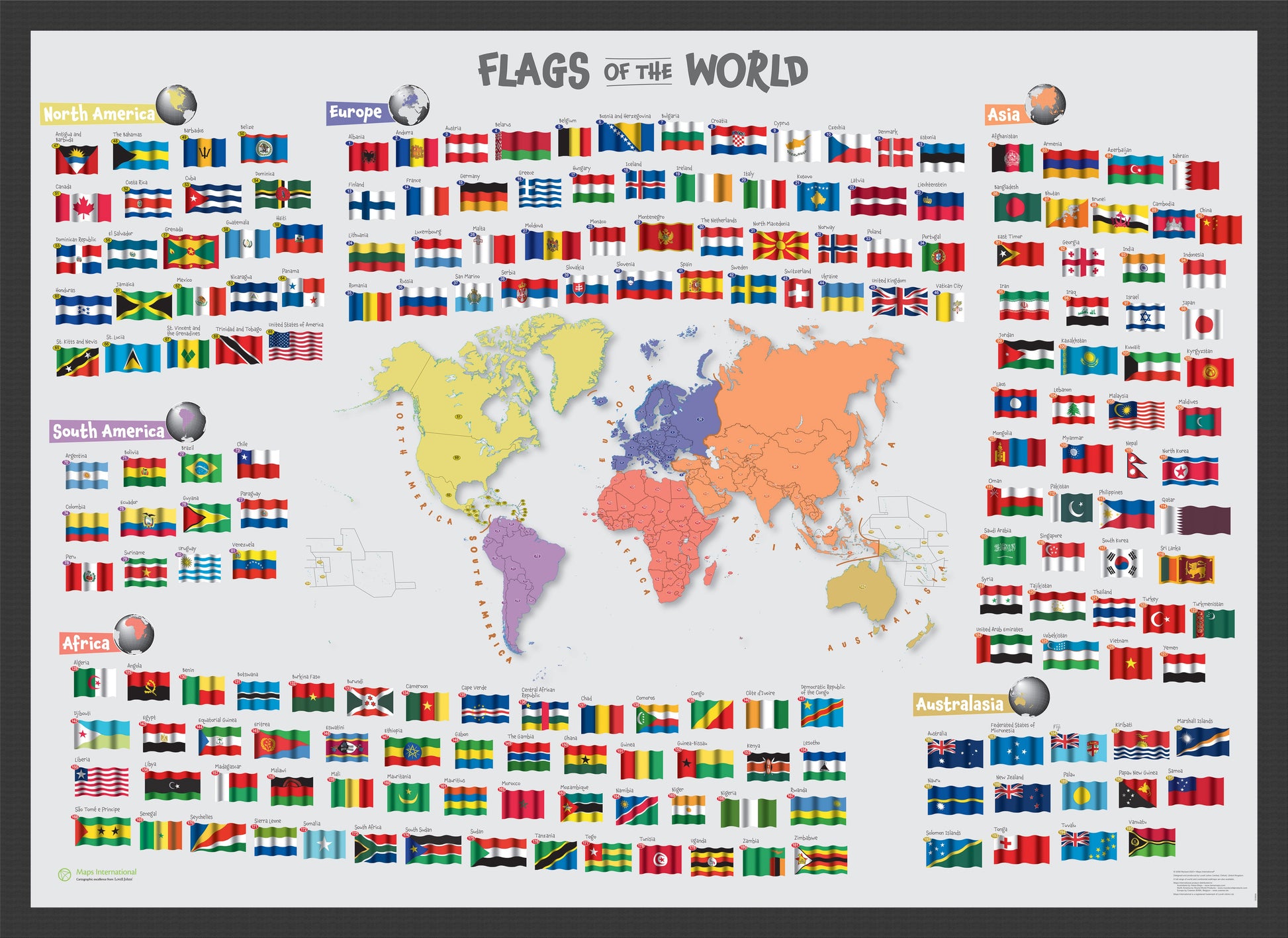 LS00625_M_PINBL - Primary Flags of the World poster