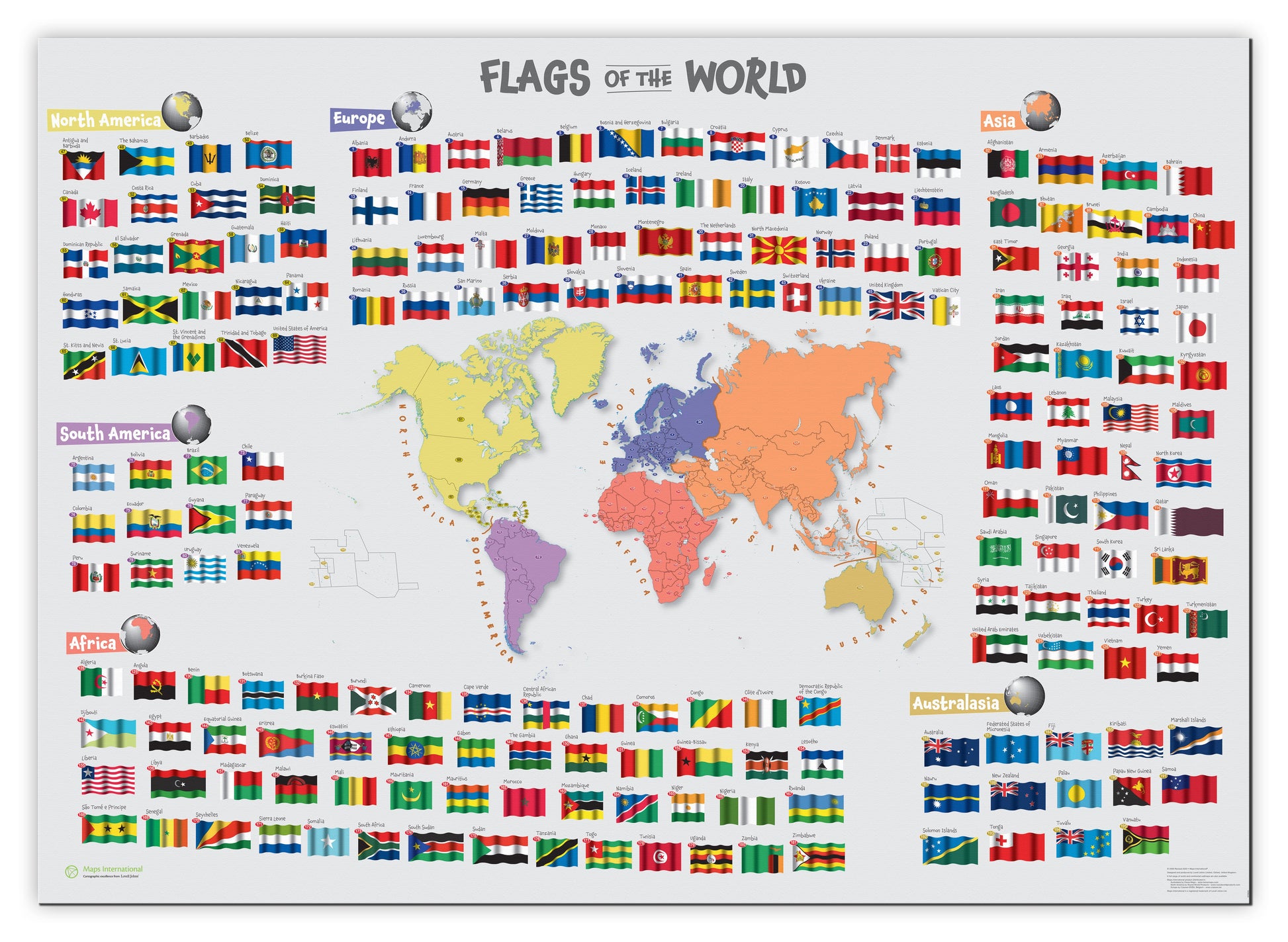 LS00625_M_CANVA - Primary Flags of the World poster
