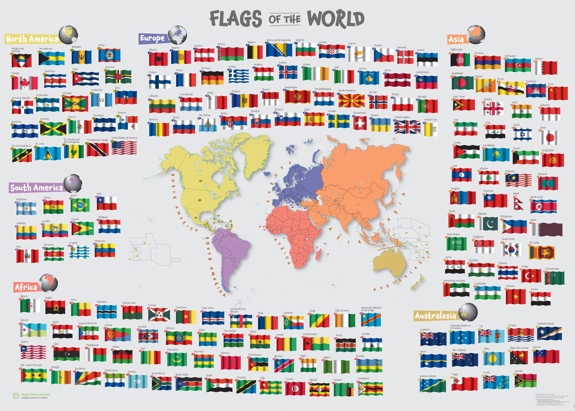 LS00625_M_PAPER - Primary Flags of the World poster