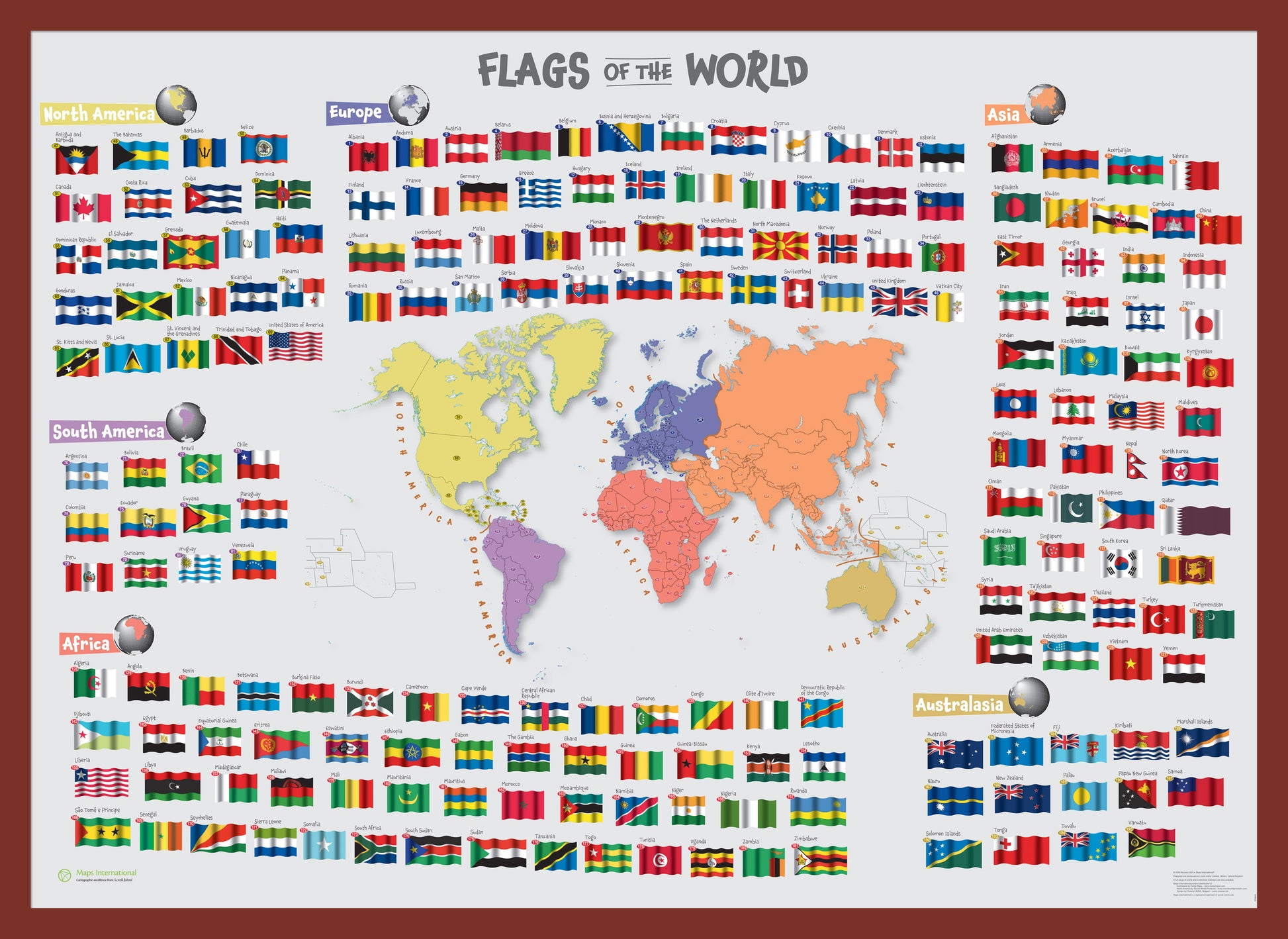 LS00625_M_PINOK - Primary Flags of the World poster