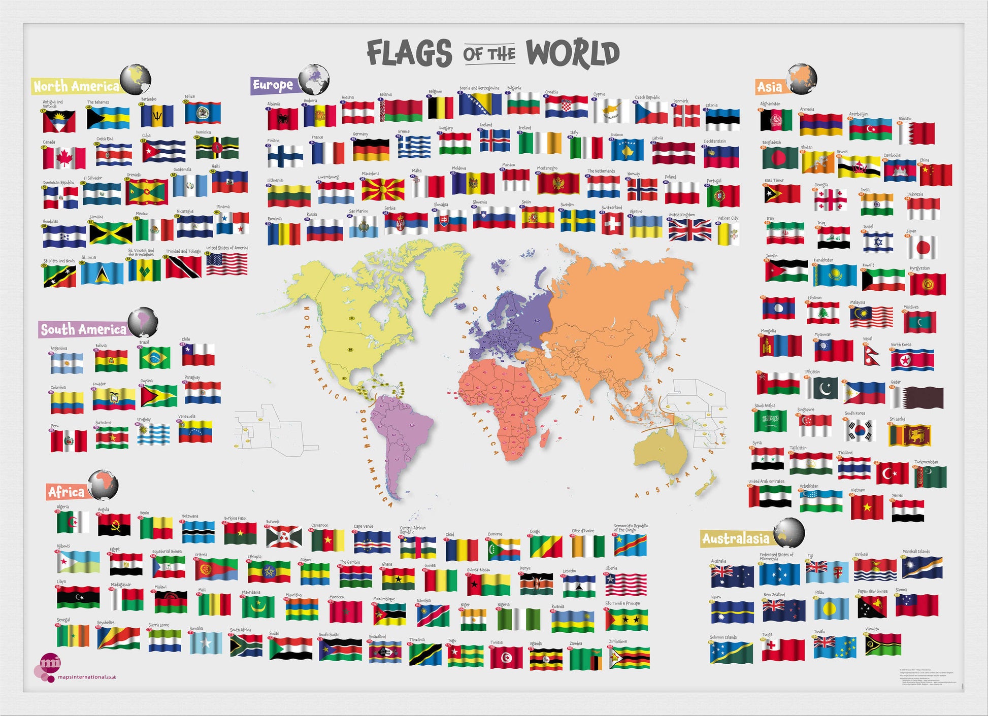 LS00625_M_BWWHI - Primary Flags of the World poster
