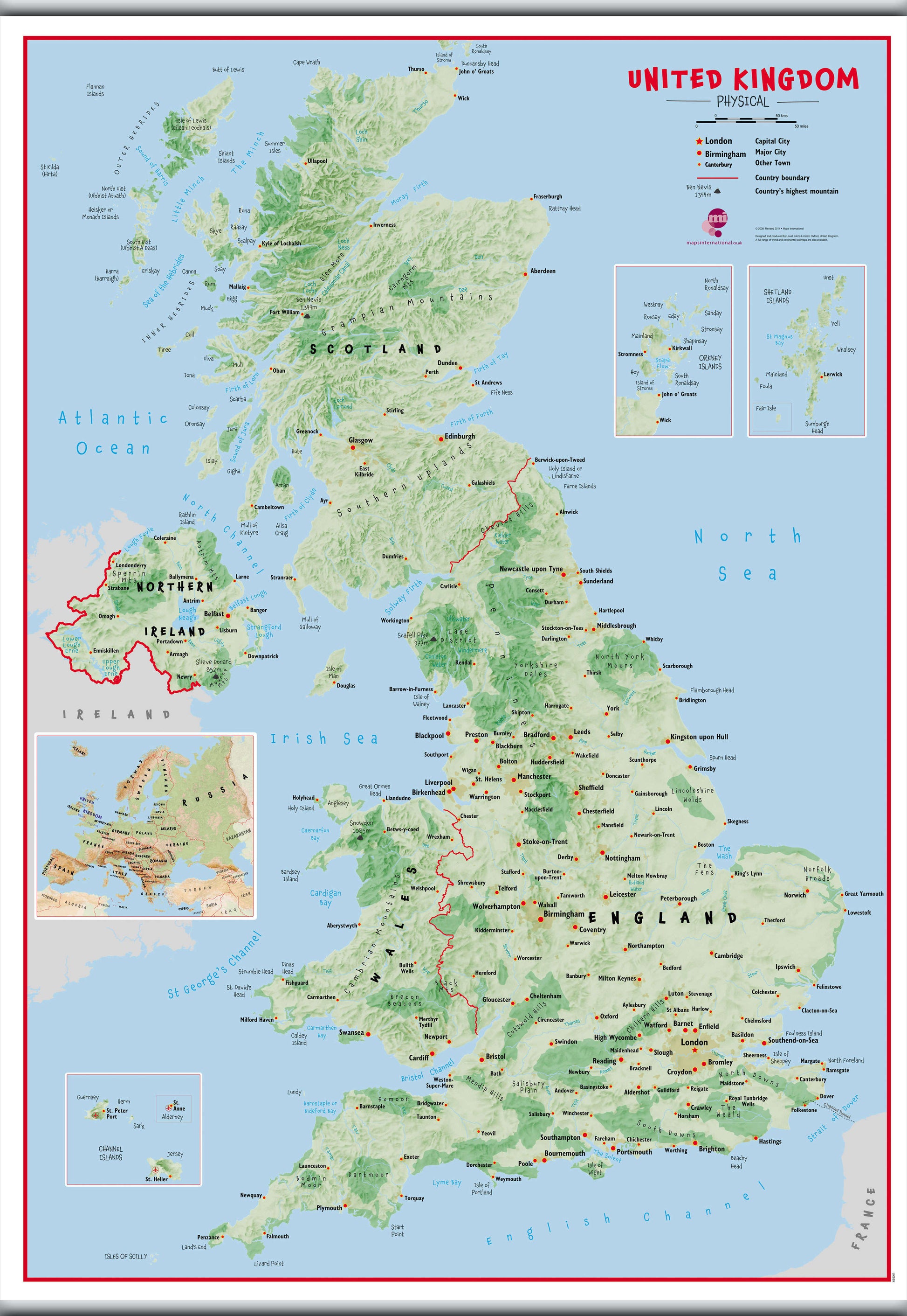UK00629_H_CANHB - Primary UK Wall Map Physical