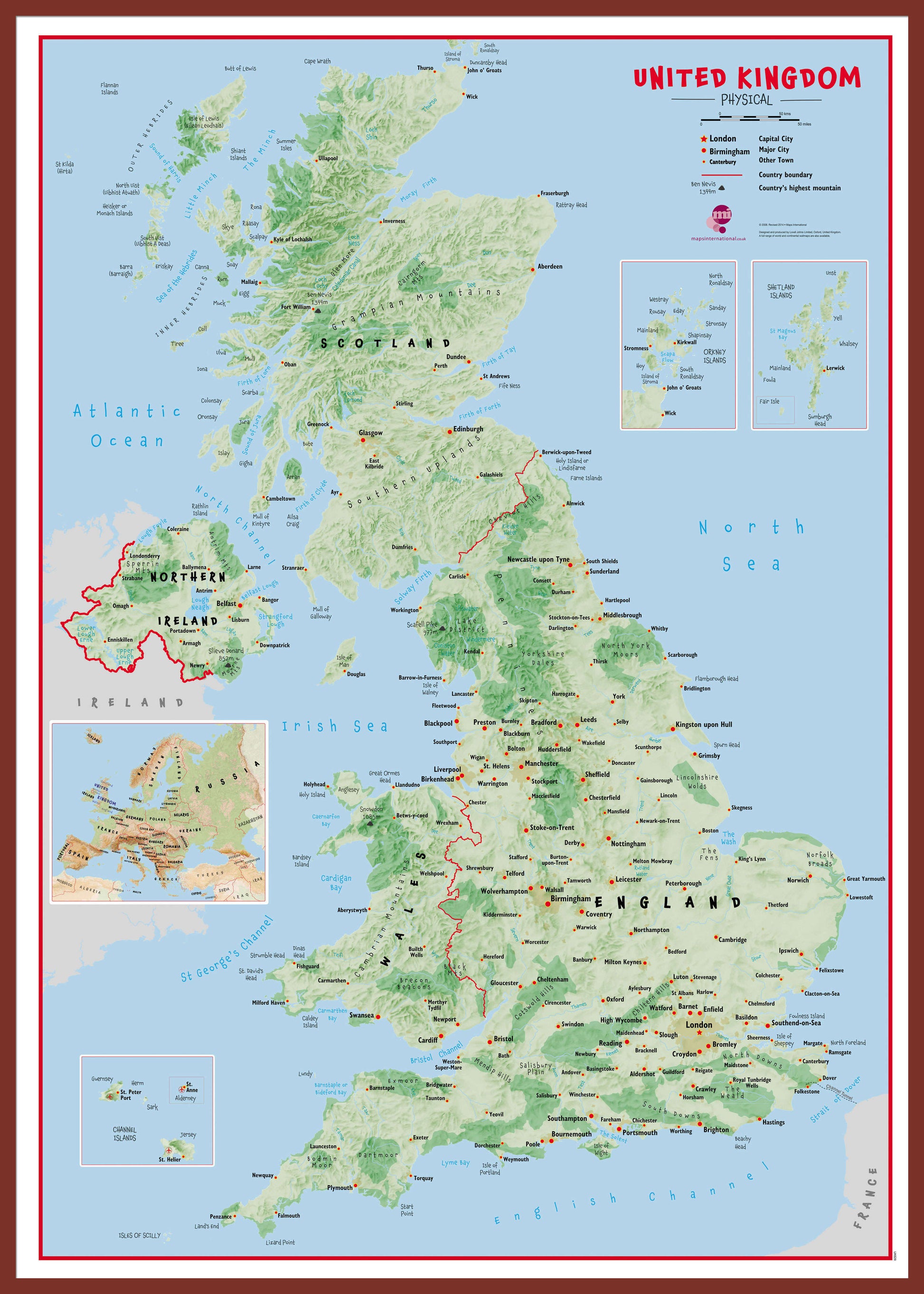 UK00629_H_LBDOK - Primary UK Wall Map Physical