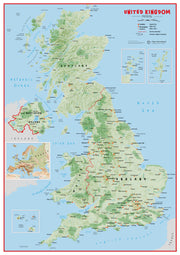 UK00629_H_PAPER - Primary UK Wall Map Physical