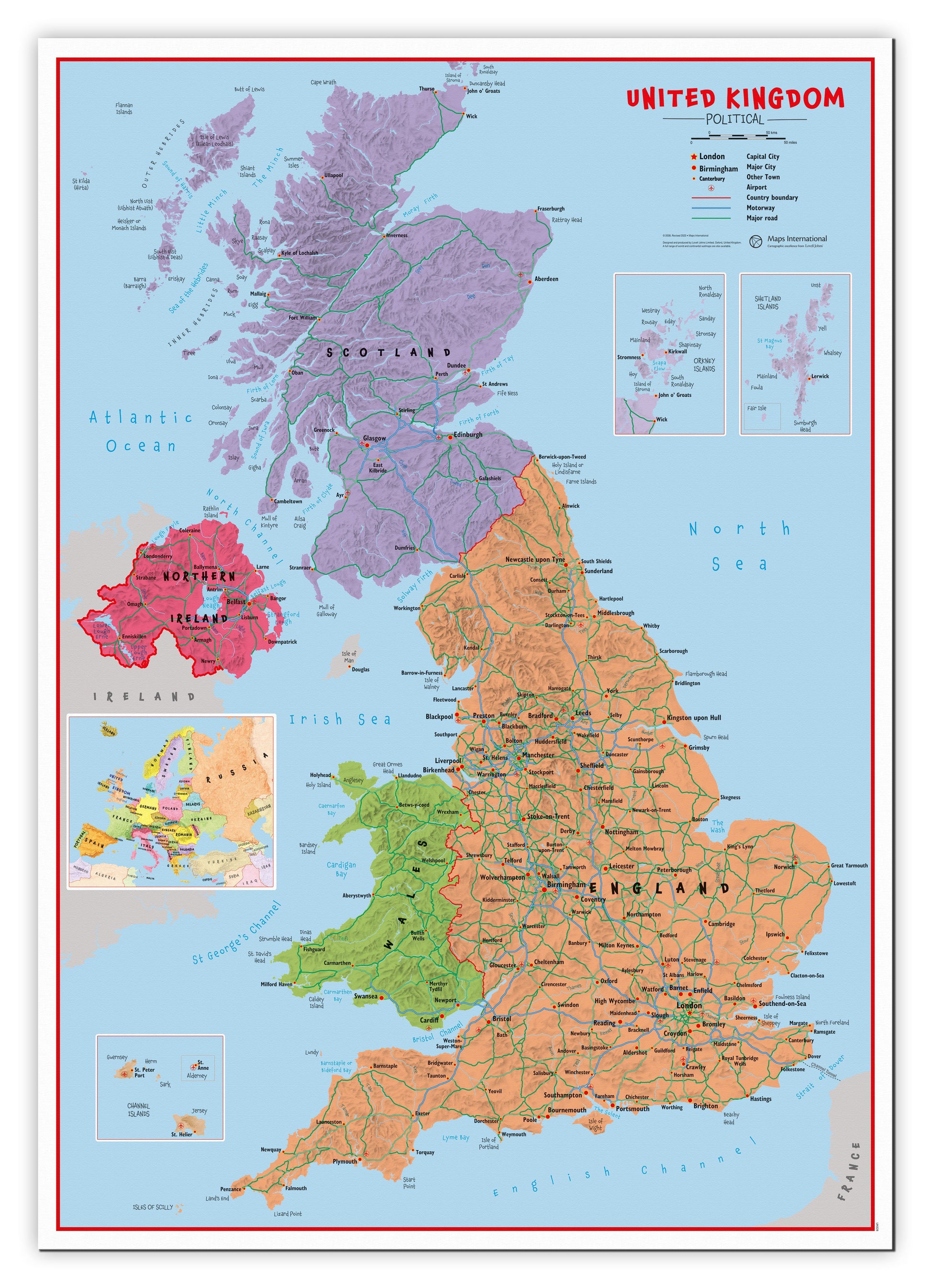 UK00628_L_CANVA - Primary UK Wall Map Political