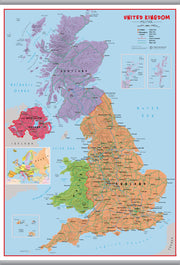 UK00628_L_LAMHB - Primary UK Wall Map Political
