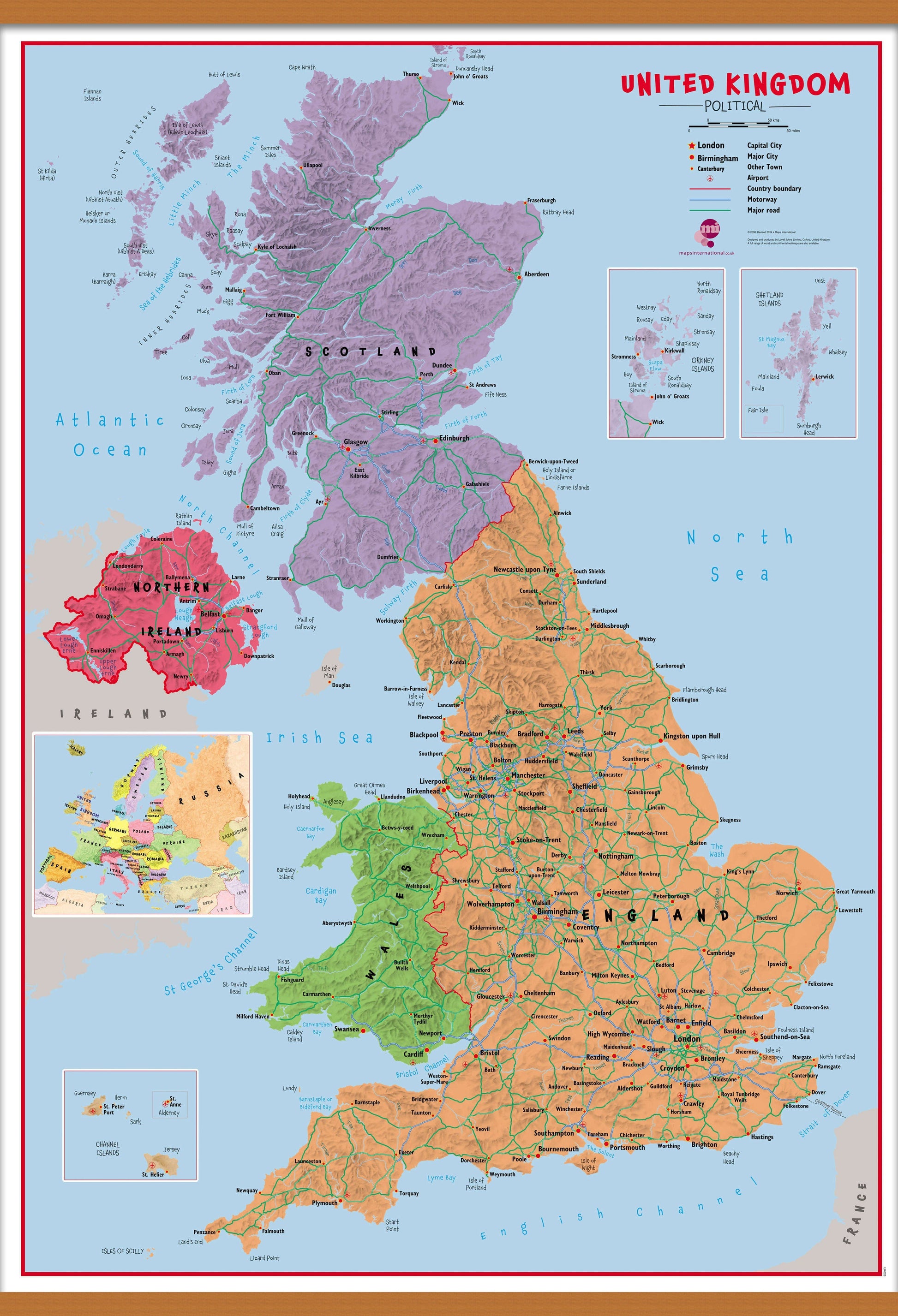 UK00628_H_CWDHB - Primary UK Wall Map Political