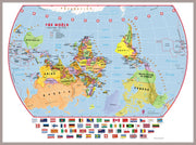 WM00457_L_LBDAL - Primary Upside Down World Wall Map Political with flags