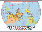 WM00457_L_LAMHB - Primary Upside Down World Wall Map Political with flags