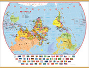 WM00457_L_LWDHB - Primary Upside Down World Wall Map Political with flags