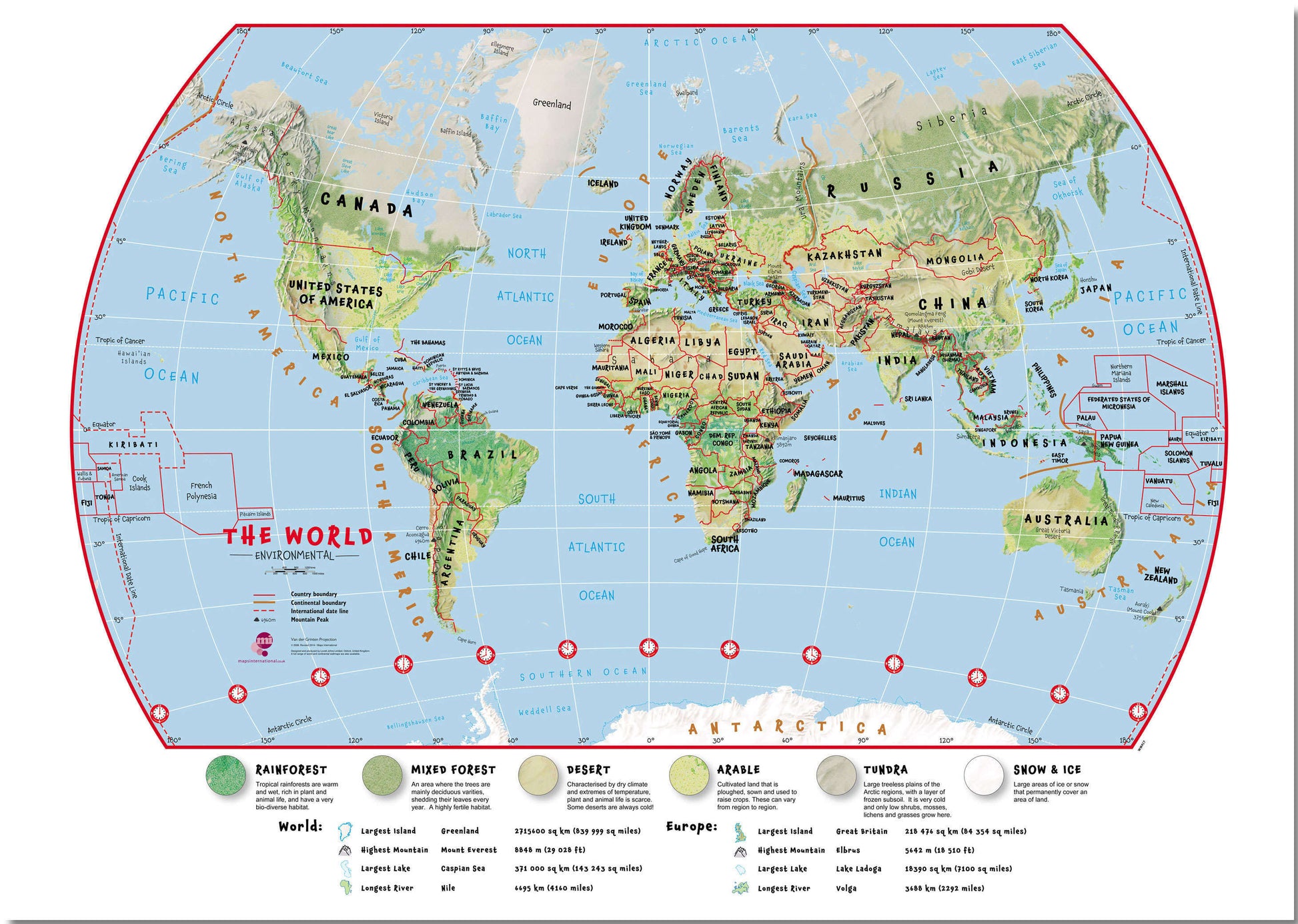 WM00415_M_PNBRD - Primary World Wall Map Environmental
