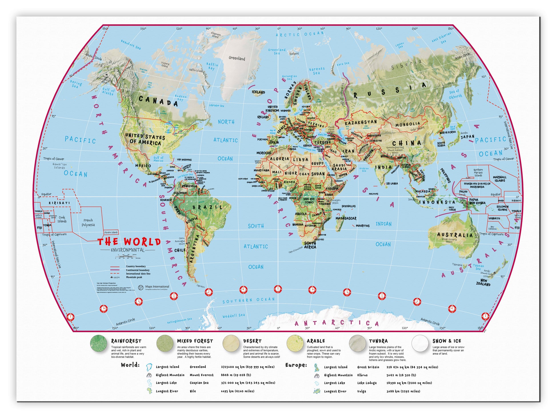 WM00415_H_CANVA - Primary World Wall Map Environmental