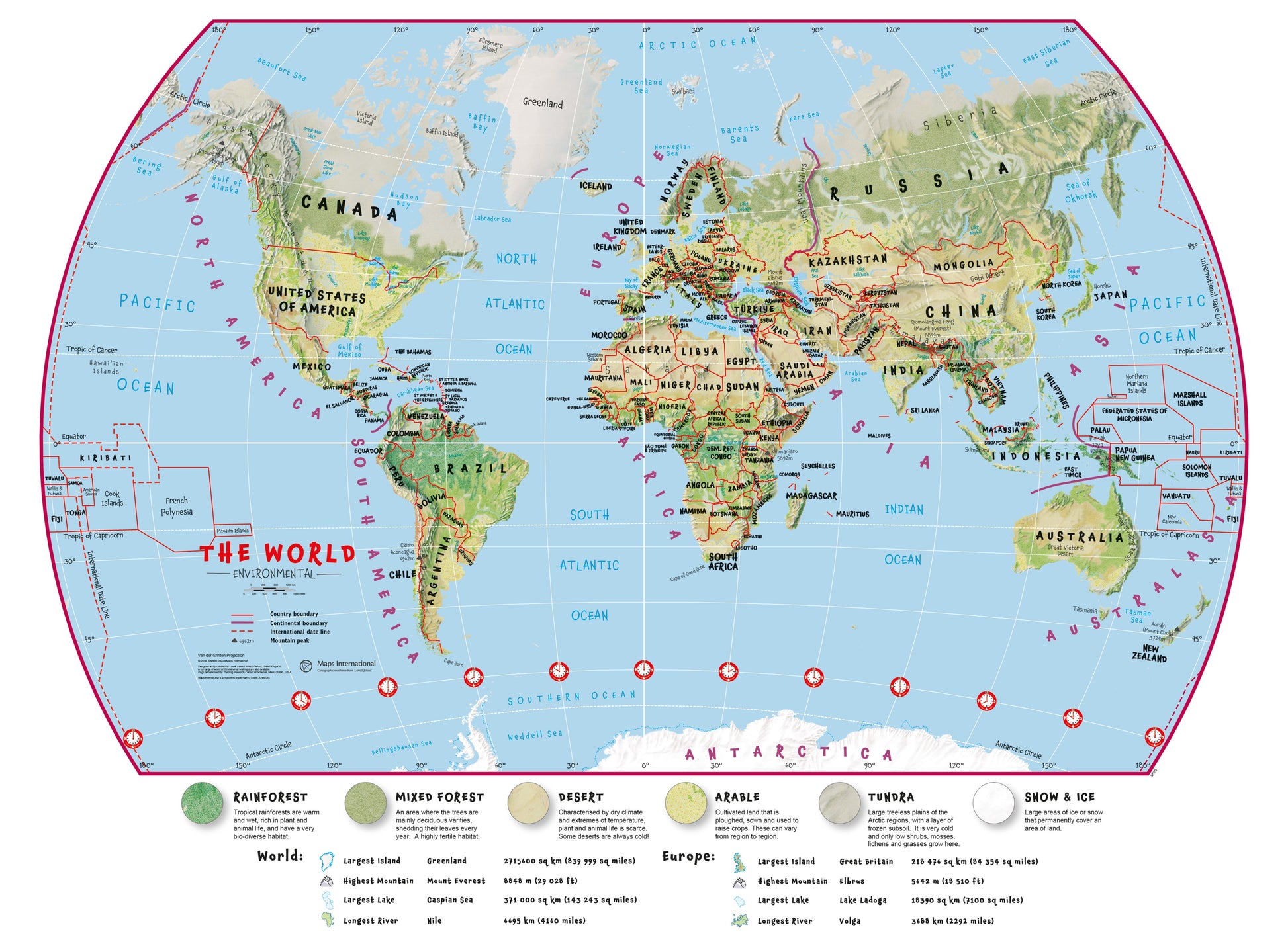 WM00415_M_PAPER - Primary World Wall Map Environmental
