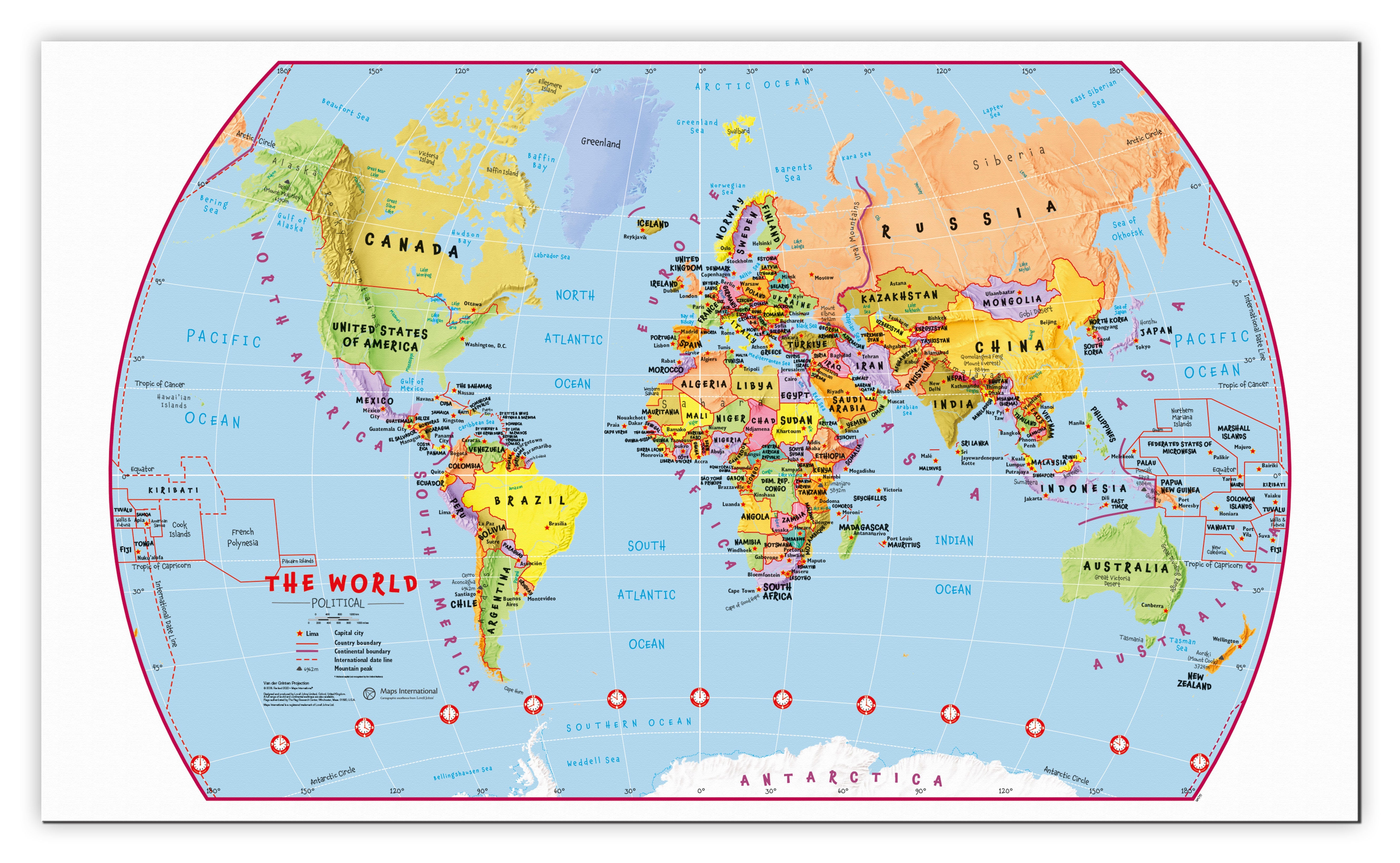 WM00797_S_CANVA - Primary World Wall Map Political