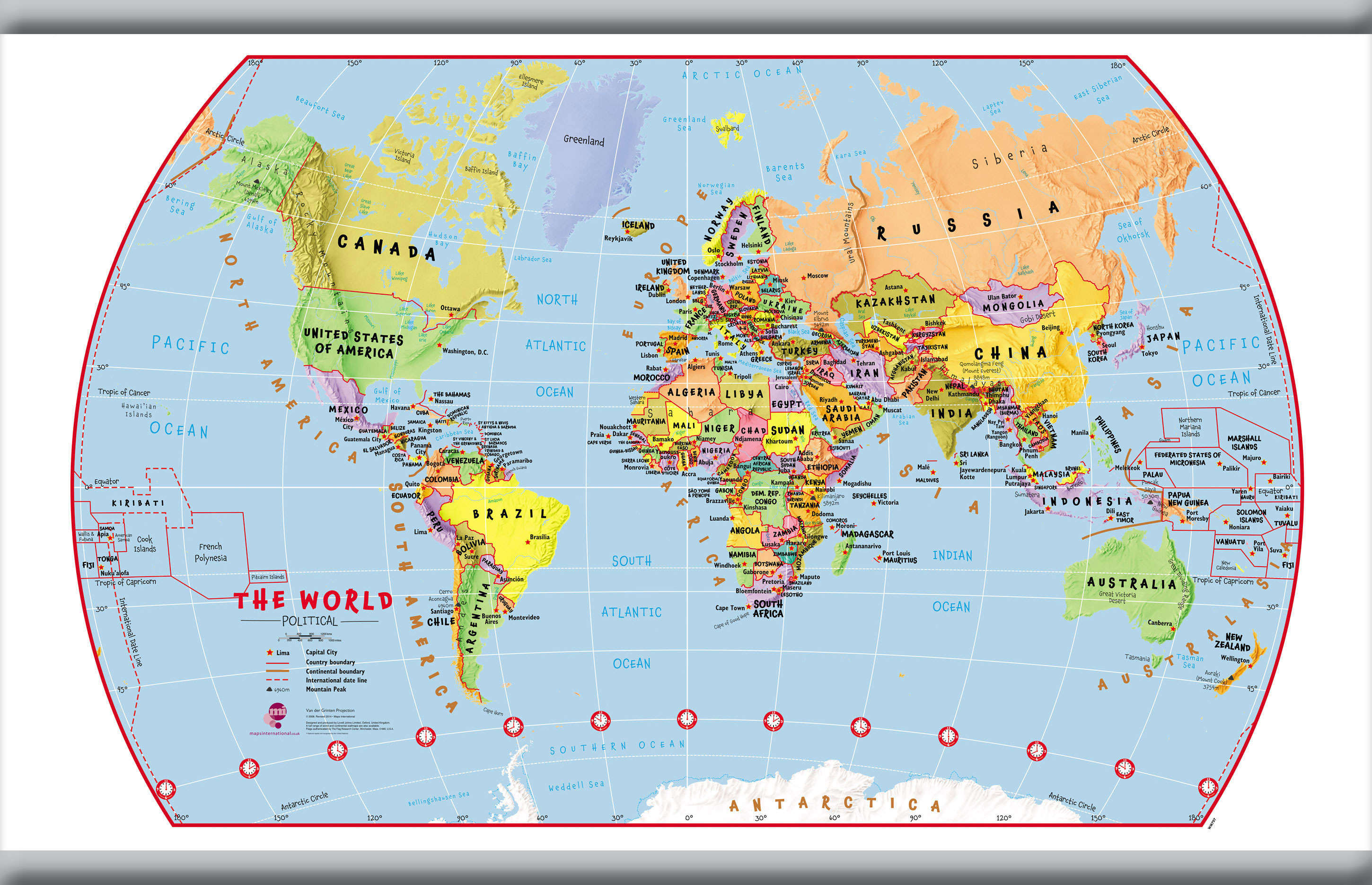 WM00797_M_CANHB - Primary World Wall Map Political