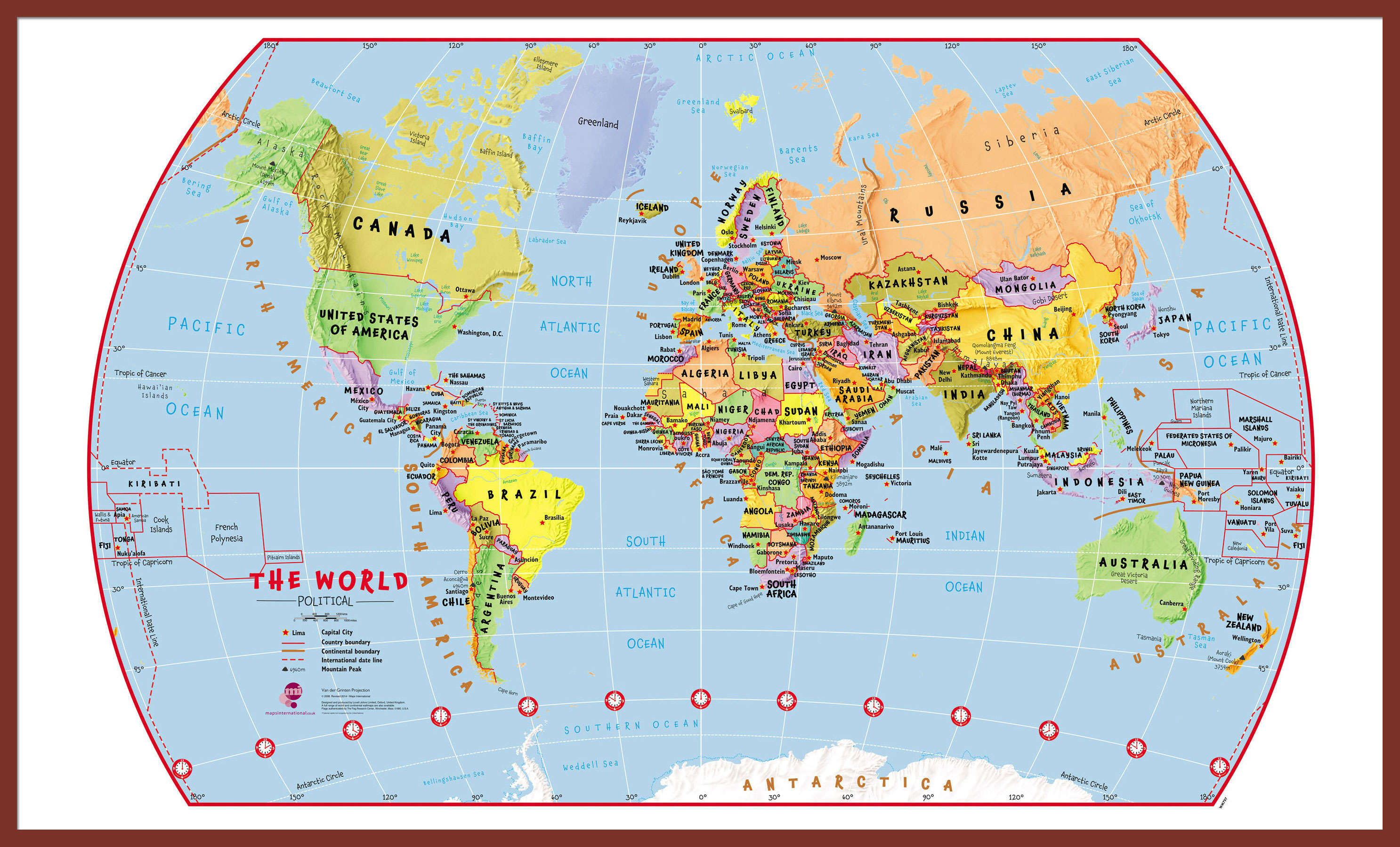 WM00797_L_LBDOK - Primary World Wall Map Political