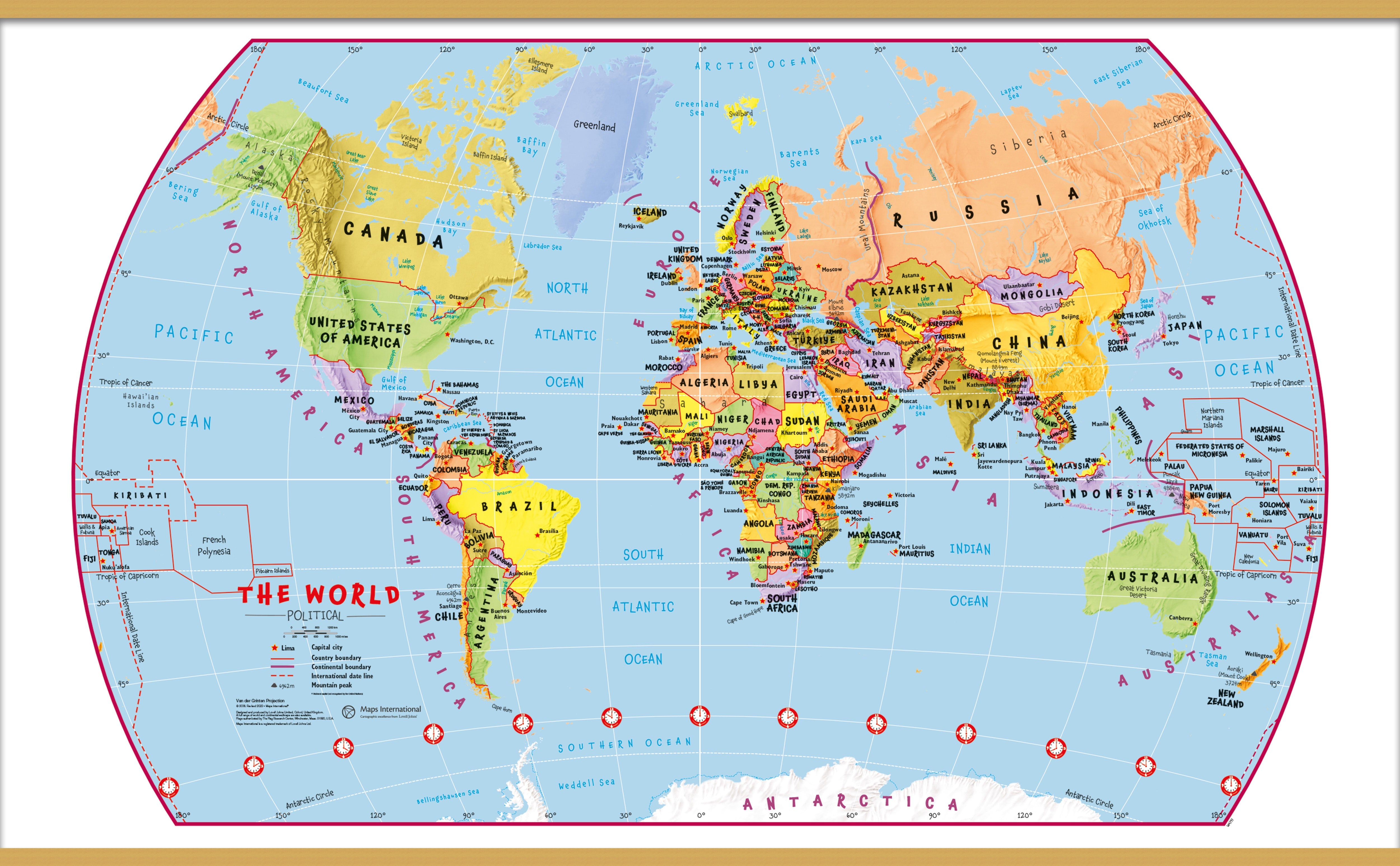 WM00797_S_LWDHB - Primary World Wall Map Political