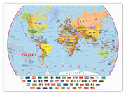 WM00414_S_CANVA - Primary World Wall Map Political with flags