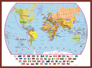 WM00414_S_PINOK - Primary World Wall Map Political with flags