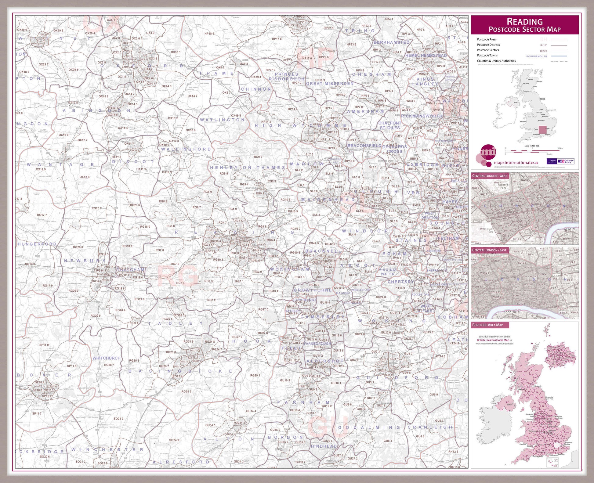 UK00784_L_MGFAL - Reading Postcode Sector Map